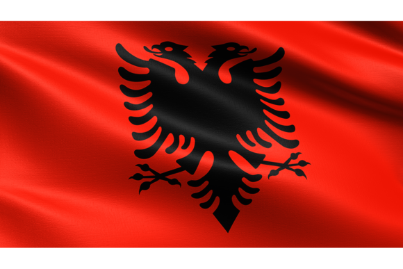 Albania Flag with Waving Fabric Texture: A Designer's Asset