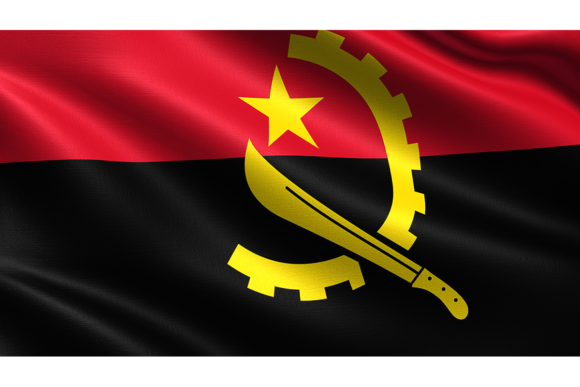 Angola Flag with Waving Fabric Texture: A Dynamic Design Asset