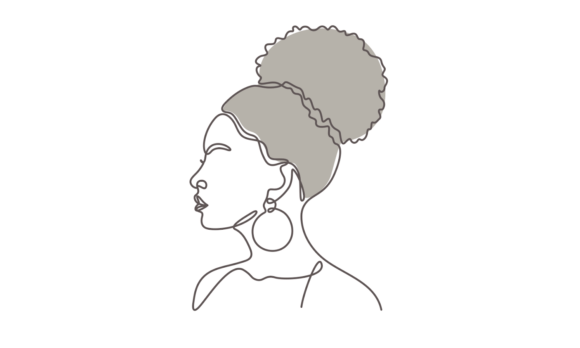 Animated African Woman Hair Bun: Bold Visual Identity