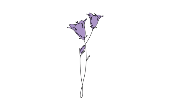 Animated Bell Flowers Line Drawing: A Dynamic Creative Asset