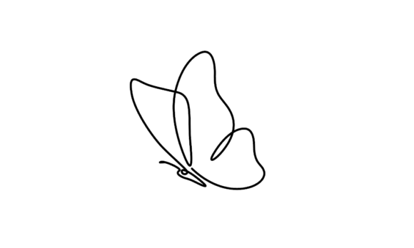 Animated Half Butterfly Elegance: A Living Line Art