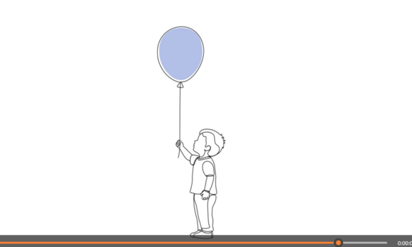 Animation of Baby Holding a Blue Balloon: A Playful Motion Graphic