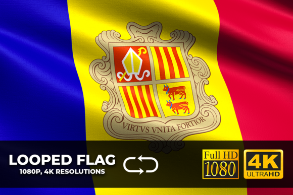 Bring Andorra to Life: The Ultimate 4K Looping Flag Asset