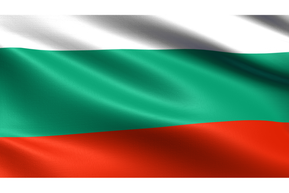 Bulgaria Flag, Waving Fabric Texture: Realistic Design Asset