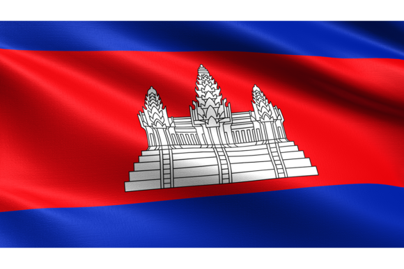 Cambodia Flag Waving Fabric Texture: A Realistic Design Asset