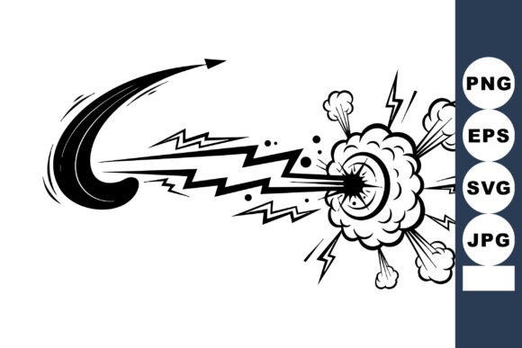 Comic Blast with Curved Speed Line: Capturing Kinetic Energy