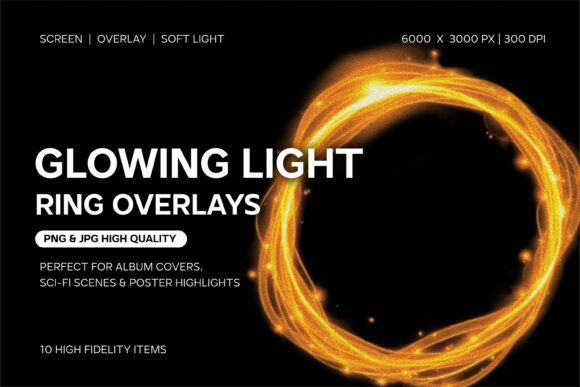 Elevate Your Visuals with Glowing Light Ring Overlays