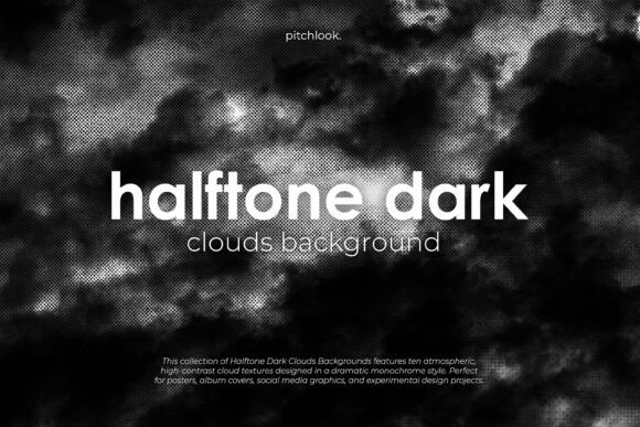 Halftone Dark Clouds Background Pack
