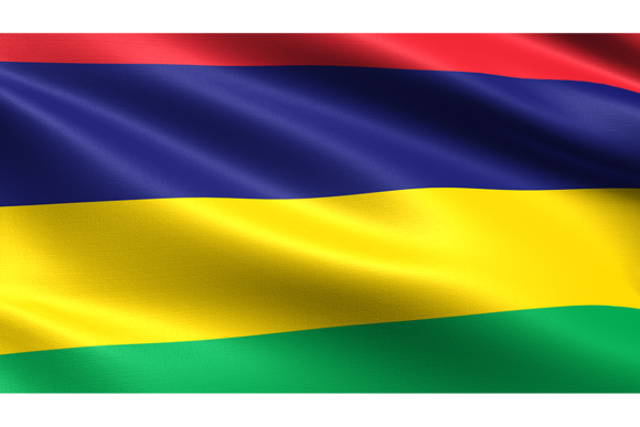 Mauritius Flag, Waving Fabric Texture: A Realistic Design Asset