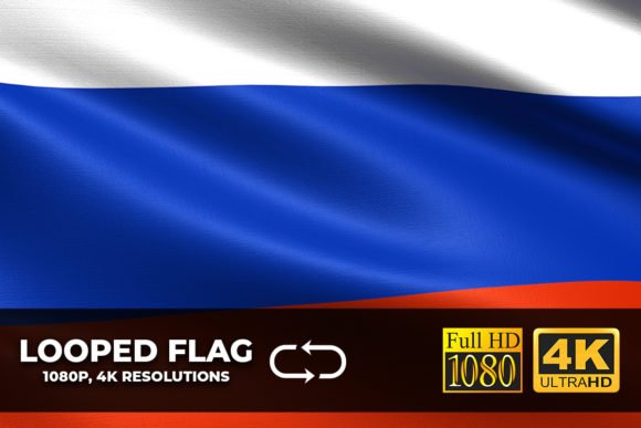 Russia Looping Flag 4K Resolution: Dynamic Motion Graphics
