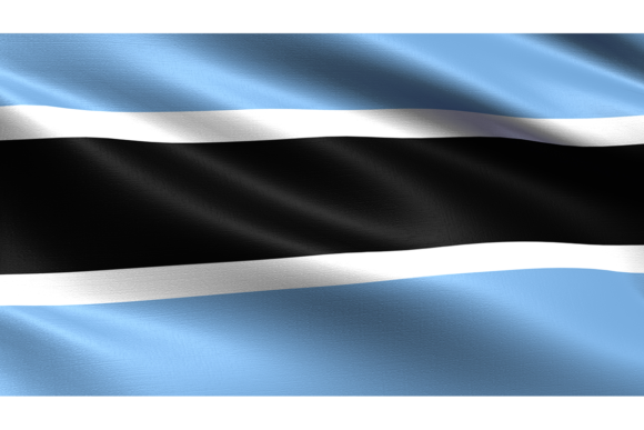 The Botswana Flag: Elevate Projects with Waving Fabric Texture