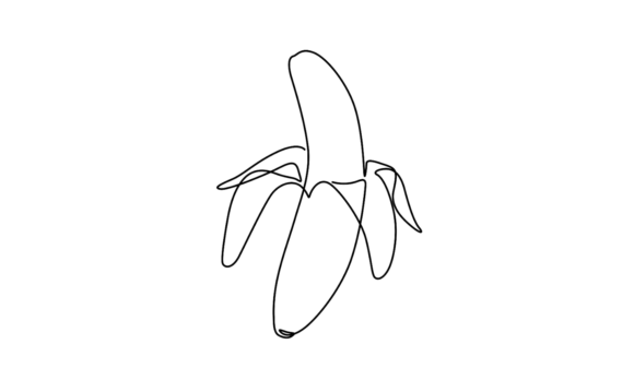 The Playful Appeal of Animated Pilling Banana Line Drawing