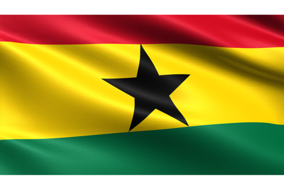 Visualizing National Pride: Ghana Flag Waving Fabric Texture